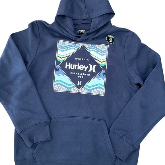 Hurley Boys Youth Navy Blue Hoodie Size Large NEW - Picture 1 of 9